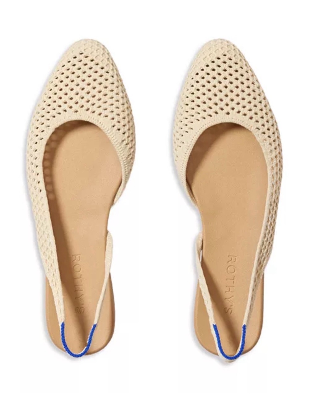 $139 Rothy's Women's The Almond Mesh Slingback Flats 8